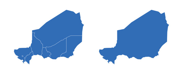 Niger Map vector icon. Minimalistic Colorful Map of Niger.