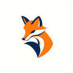 Fototapeta premium Simple fox head illustration. Fox head badge emblem logo icon isolated on white 