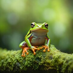 Fototapeta premium green tree frog in the wild