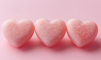 Obraz premium minimalist hearts valentine's day light pink background, Generative AI