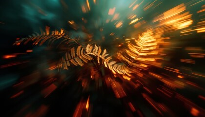 Golden Ferns Abstract Art Nature Photography Print