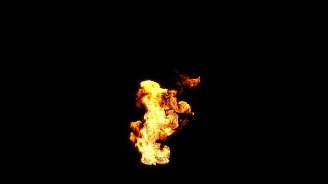 Fire flames rising burn  isolated render on black backgrounds