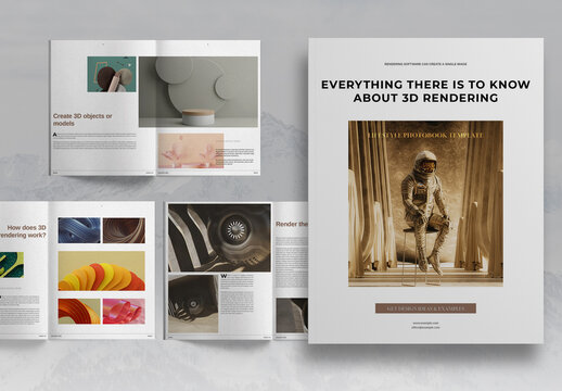 3D Render Photobook Brochure Layout