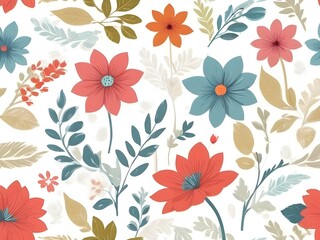 Seamless Watercolor Flower Pattern background