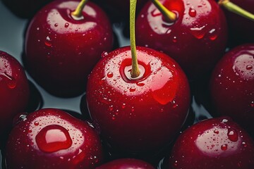 Vector of beautiful cherry fruit portrait icon 