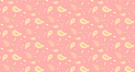 Charming pastel pink paisley pattern.  Perfect for textile design, wallpaper, or website backgrounds. Soft, delicate aesthetic ideal for feminine brands and projects.