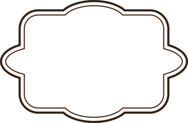 Elegant Brown Decorative Frame, Ornate Border, Vintage Design, Blank Template