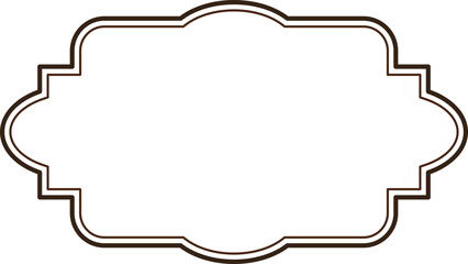 Elegant Brown Ornamental Frame, Blank Template for Design