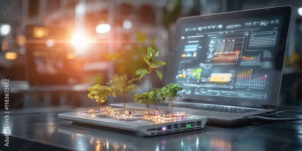Aufkleber interactive model of renewable microgrid with holographic display