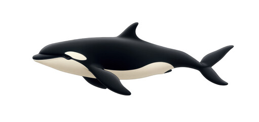 Fototapeta premium drawing of killer whale with lovely expression, showcasing its distinctive black and white markings and sleek body. orca appears graceful and majestic in its aquatic environment