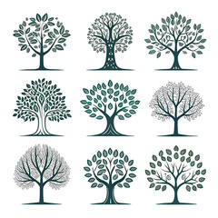 Obraz premium set of trees silhouettes