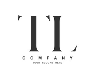 TL logo design. Initial letter t and l serif font style. Creative classic company name typography. Trendy logotype or identity.