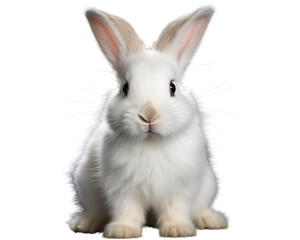 a white rabbit isolated on a transparent background