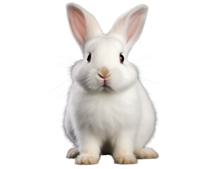 Obraz premium a white rabbit isolated on a transparent background