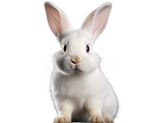 Fototapeta premium a white rabbit isolated on a transparent background