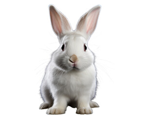 Fototapeta premium a white rabbit isolated on a transparent background