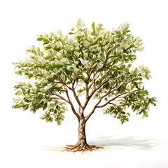 Obraz premium A beautiful green bush tree isolated on a white background