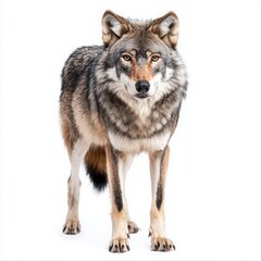 Fototapeta premium Wolf isolated on white background. 