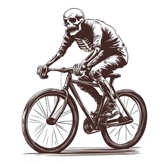 Fototapeta premium Skeleton cyclist graphic design