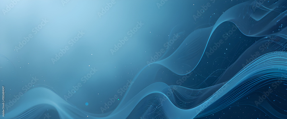 Poster waves of blue light create a tranquil and serene background in an abstract design suitable for vario