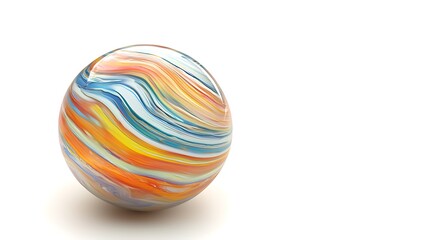 Obraz premium A colorful glass sphere with a blue stripe