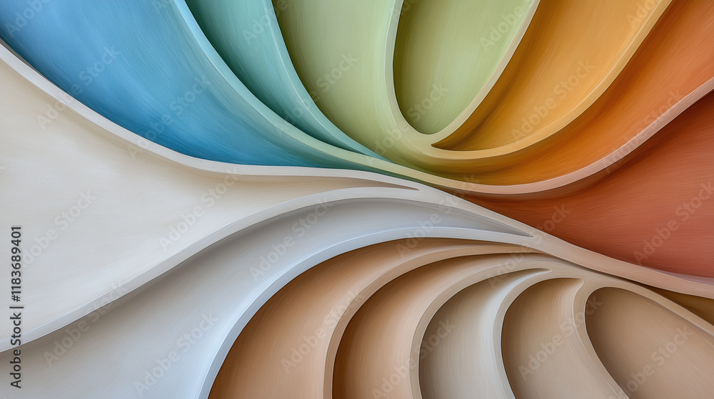 Aufkleber dynamic spirals in vibrant color palette create stunning visual effect