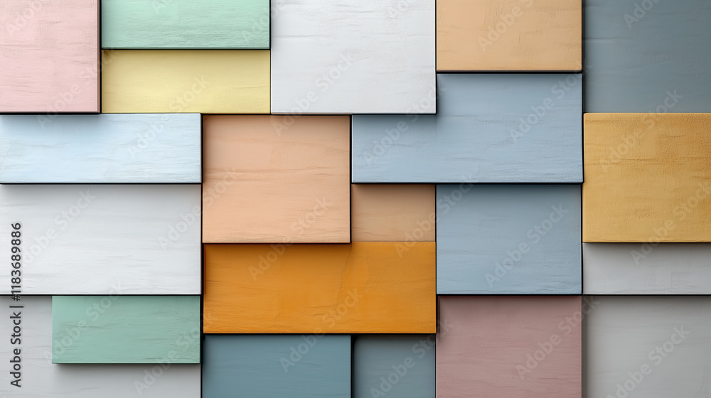 Aufkleber vibrant abstract color blocks in modern design create lively atmosphere