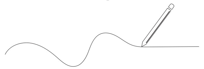 Obraz premium One continuous line illustration of a pencil. Line art of pencil. vector illustration. EPS 10