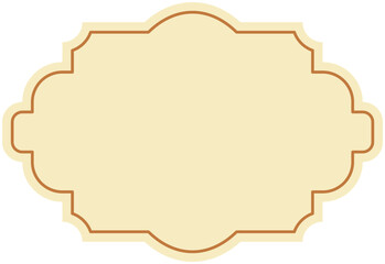 Elegant Beige Decorative Frame with Brown Border, Perfect for Design Projects