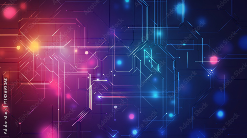 Poster abstract lines comming together and defining the direction, technology background