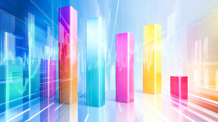 Colorful bar graph representing data analytics and financial growth insights