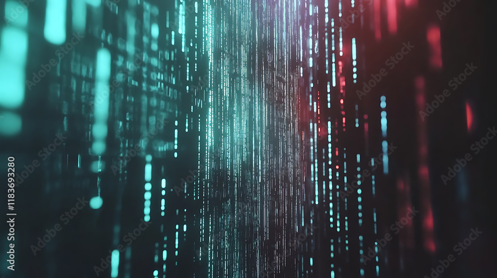 Poster Abstract visualization of programming code with software development concepts on a digital background