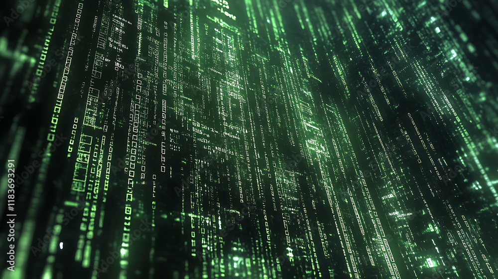 Poster Abstract visualization of programming code with software development concepts on a digital background