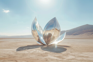 大きな花のような形のオブジェ　