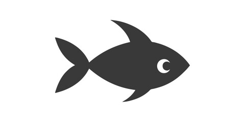 Black silhouette vector illustration of a fish