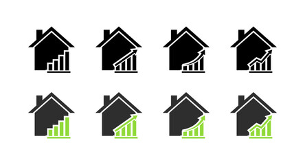 House pray set icons. Silhouette and flat style. Vector icons.