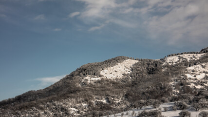 snow covered mountains