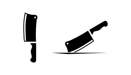Cleaver icons. Silhouette style. Vector icons.