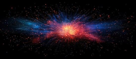 Cosmic Explosion: A vibrant burst of color and light in the vast expanse of space.