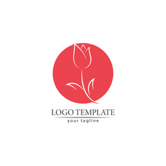 flower tulip logo vector illustration design template