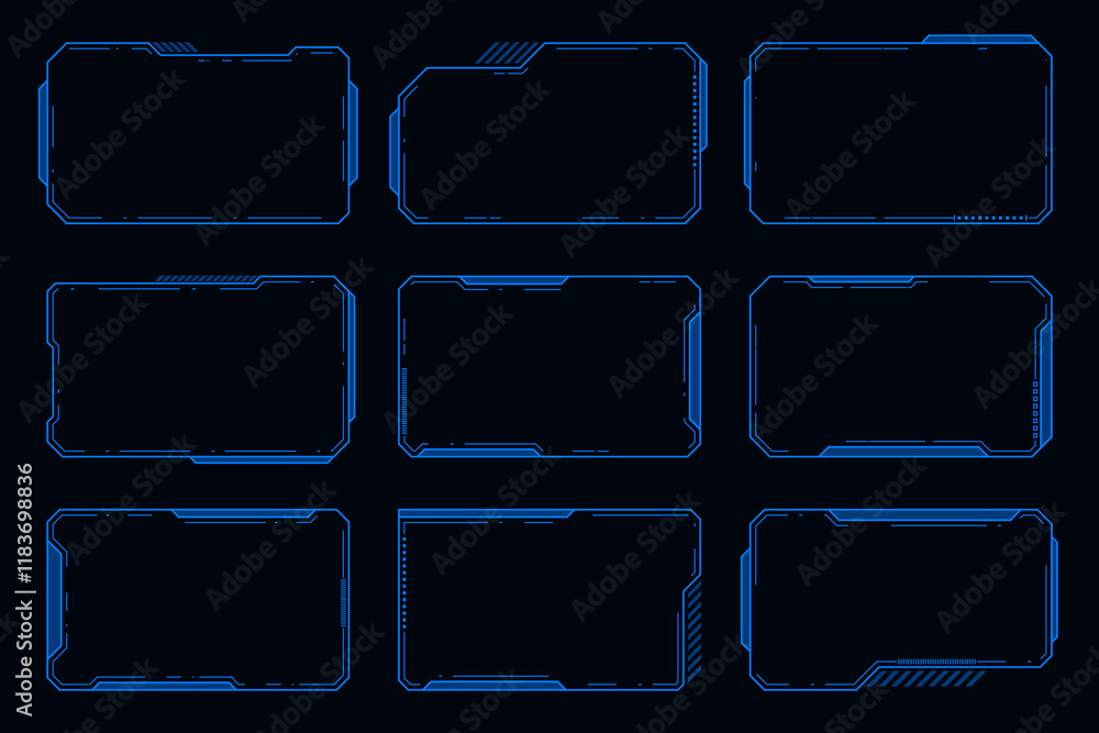 Poster futuristic frame hud technology design element. technology hi-tech element.