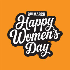 happy women's day typography