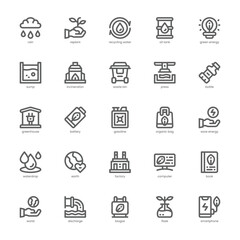 Recycling Icon pack for your website, mobile, presentation, and logo design. Recycling Icon outline design. Vector graphics illustration and editable stroke.