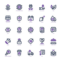 Recycling Icon pack for your website, mobile, presentation, and logo design. Recycling Icon dual tone design. Vector graphics illustration and editable stroke.