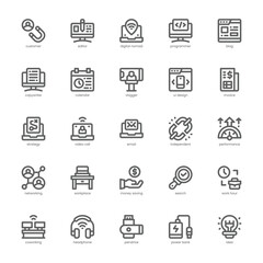 Digital Nomad Icon pack for your website, mobile, presentation, and logo design. Digital Nomad Icon outline design. Vector graphics illustration and editable stroke.