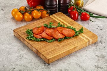 Spanish salami cured chorizo sausage