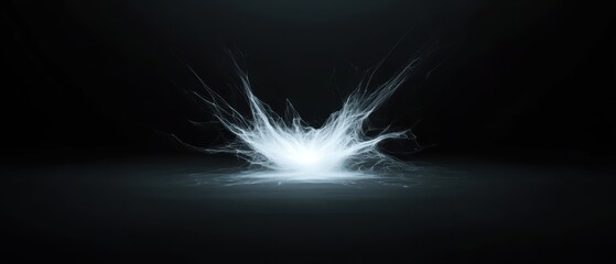Abstract White Energy Burst on Dark Background