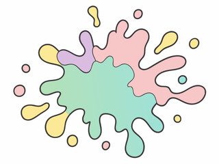 Pastel Color Splashes Abstract Art Design Elements