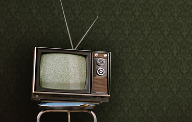 Television in vintage room