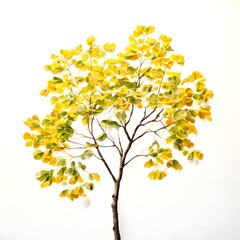 Obraz premium A beautiful green bush tree isolated on a white background